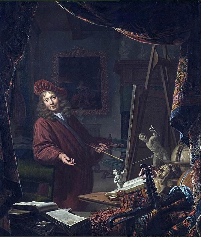 Zelfportret van Michiel van Musscher, 1685